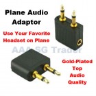 Airplane Headphone Adaptor Gold Plated for using favorite Headset on Plane