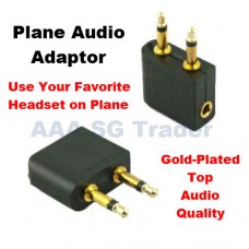Airplane Headphone Adaptor Gold Plated for using favorite Headset on Plane