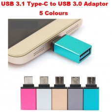 USB 3.1 Type-C to USB 3.0 Adaptor 5 Colours for Charging Data Sync Transfer
