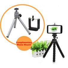 Mini 2-in-1 Tripod for Cameras & Phones + FREE Universal Phone Mount