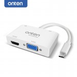USB 3.1 Type C to HDMI VGA 3.5mm Audio 4K Adapter Video Converter for Macbook Samsung TV Projector