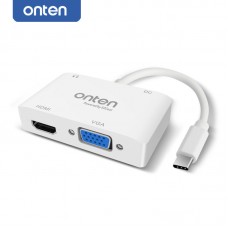 USB 3.1 Type C to HDMI VGA 3.5mm Audio 4K Adapter Video Converter for Macbook Samsung TV Projector