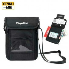 Yipinu Black Travel Bag Secured with Anti-RFID Theft Pouch Holds Tickets Passports Cash Phones Keys etc